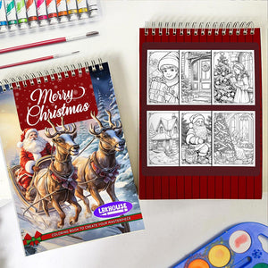 LBKHOUSE Merry Christmas Spiral Coloring Book for Adults