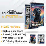 LBKHOUSE Midnight Dog and Flower Coloring Sheets for Adult