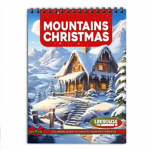 LBKHOUSE Mountains Christmas Coloring Book for Adults