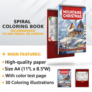 LBKHOUSE Mountains Christmas Coloring Sheets for Adults