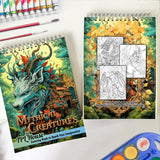 LBKHOUSE Mythical Creatures Spiral Coloring Book for Adult