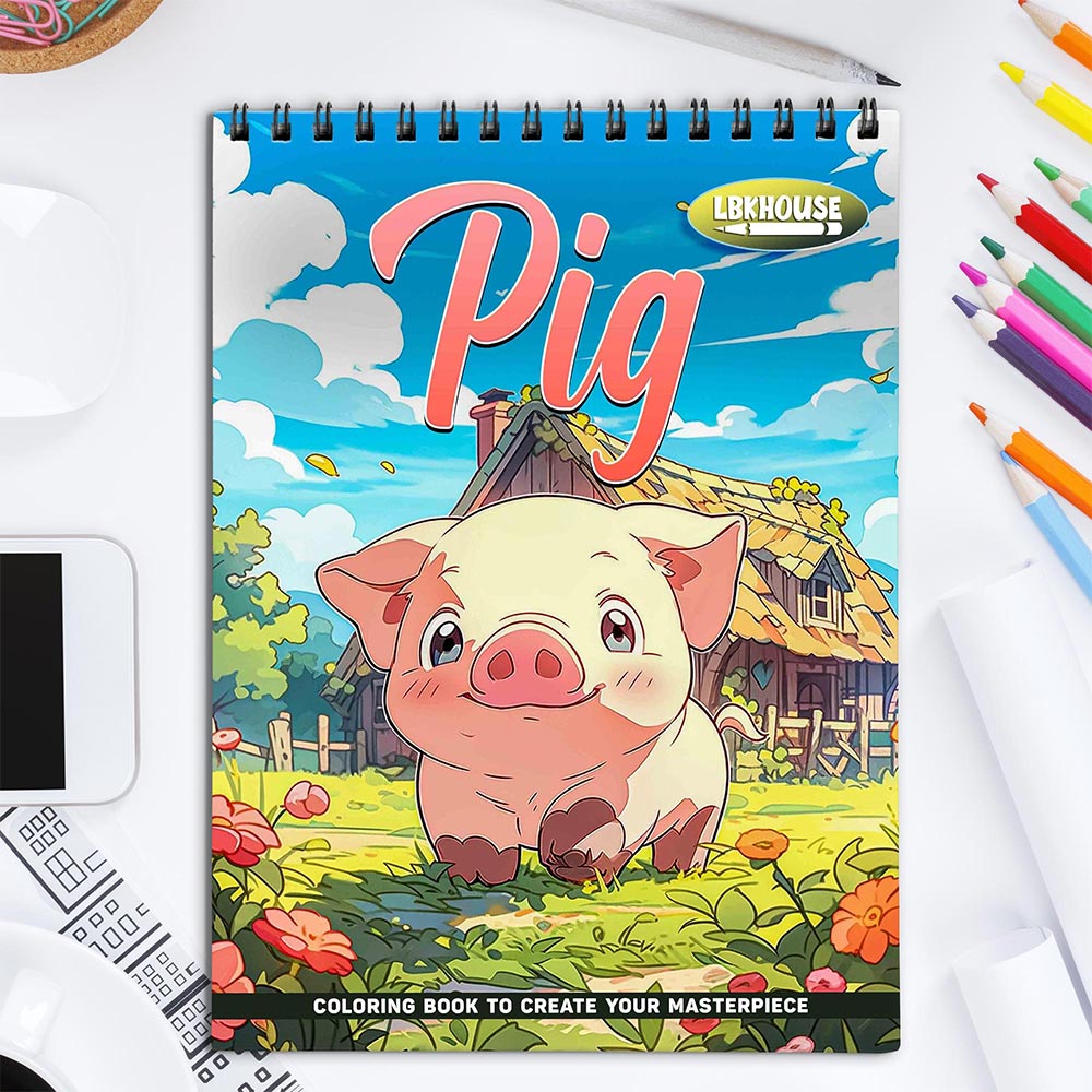 LBKHOUSE Pig Coloring Book for Adults