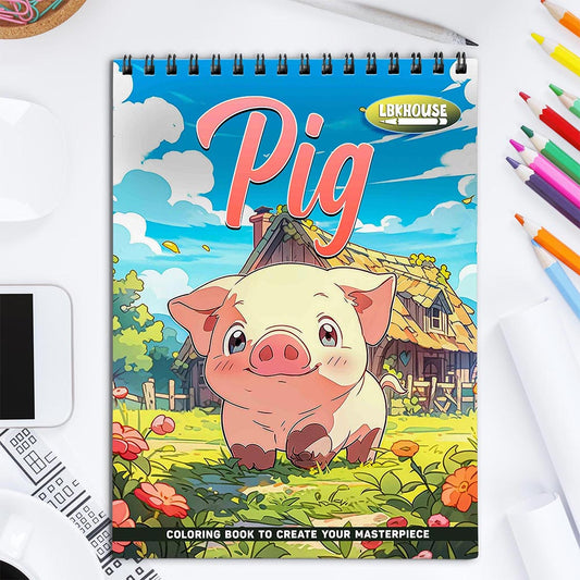 LBKHOUSE Pig Coloring Book for Adults