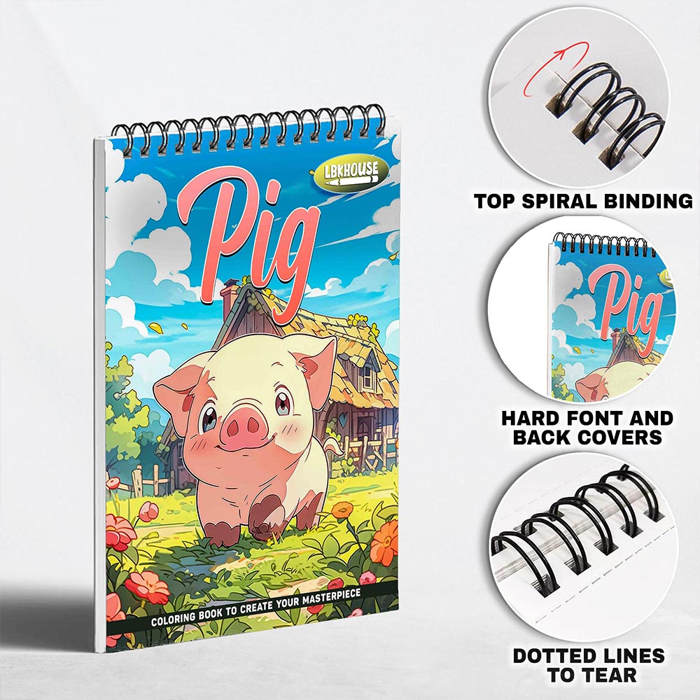 LBKHOUSE Pig Coloring Pages for Adults