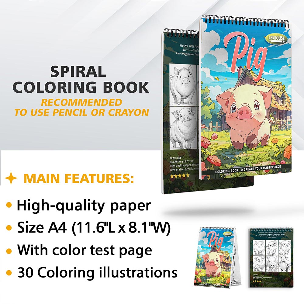 LBKHOUSE Pig Coloring Sheets for Adults