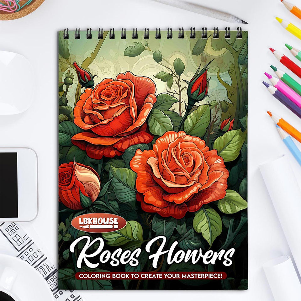 LBKHOUSE Roses Flowers Coloring Book for Adults