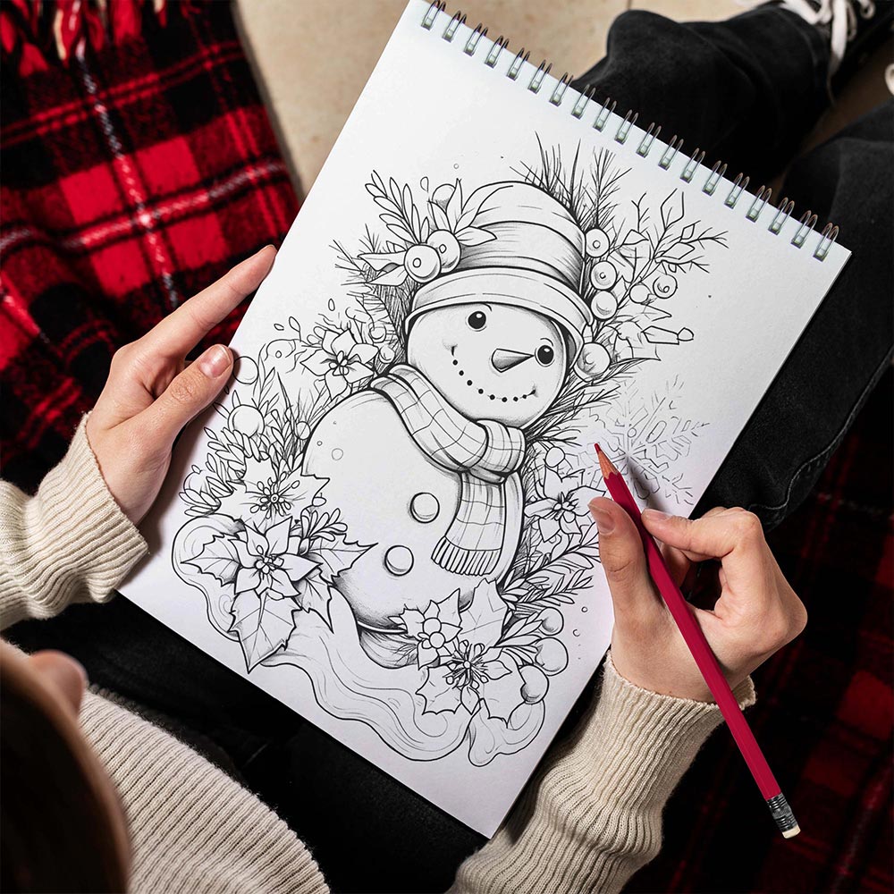 LBKHOUSE Snowman Spiral Bound Coloring Book for Adults