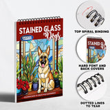 LBKHOUSE Stained Glass Dogs Coloring Pages for Adult