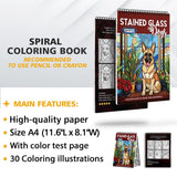 LBKHOUSE Stained Glass Dogs Coloring Sheets for Adult