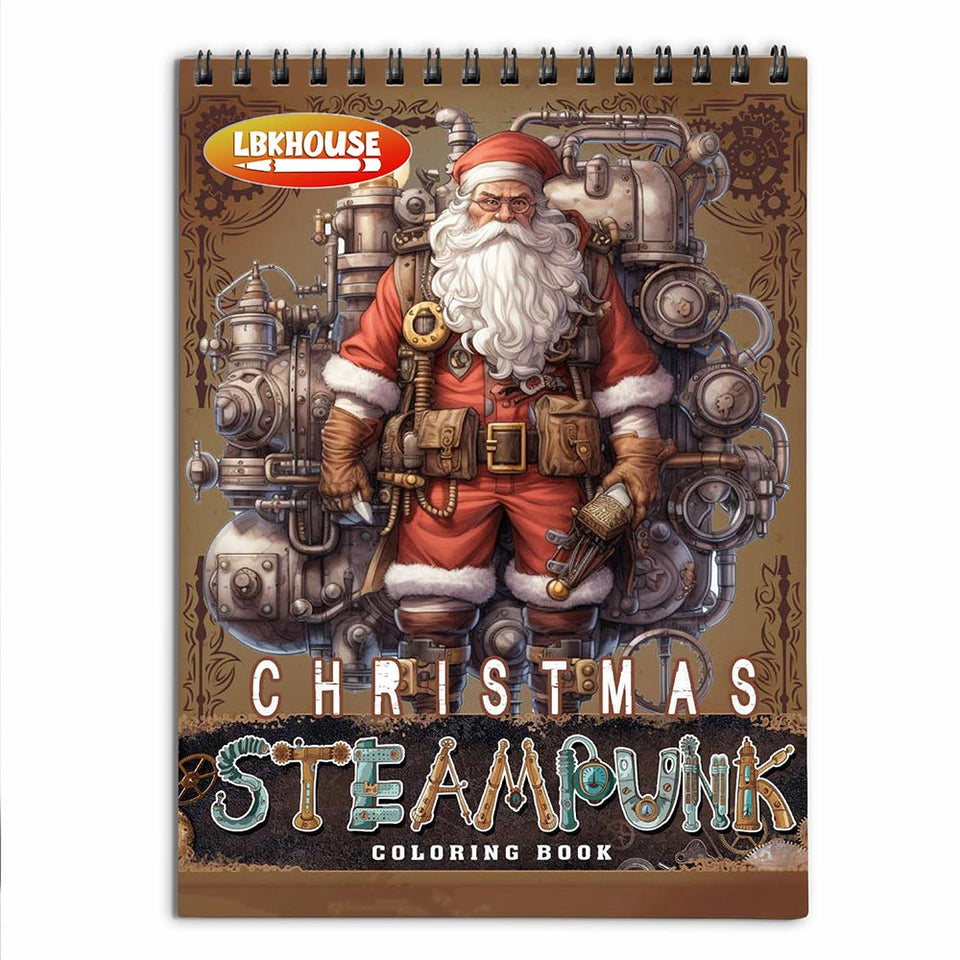 LBKHOUSE Steampunk Christmas Coloring Book for Adults