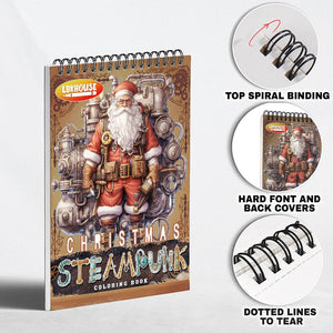 LBKHOUSE Steampunk Christmas Coloring Pages for Adults