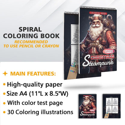 LBKHOUSE Steampunk Christmas Coloring Sheets for Adults