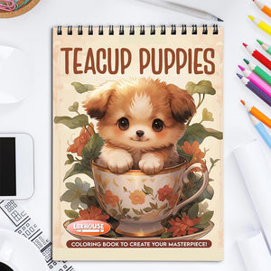 LBKHOUSE Teacup Puppies Coloring Book for Adult