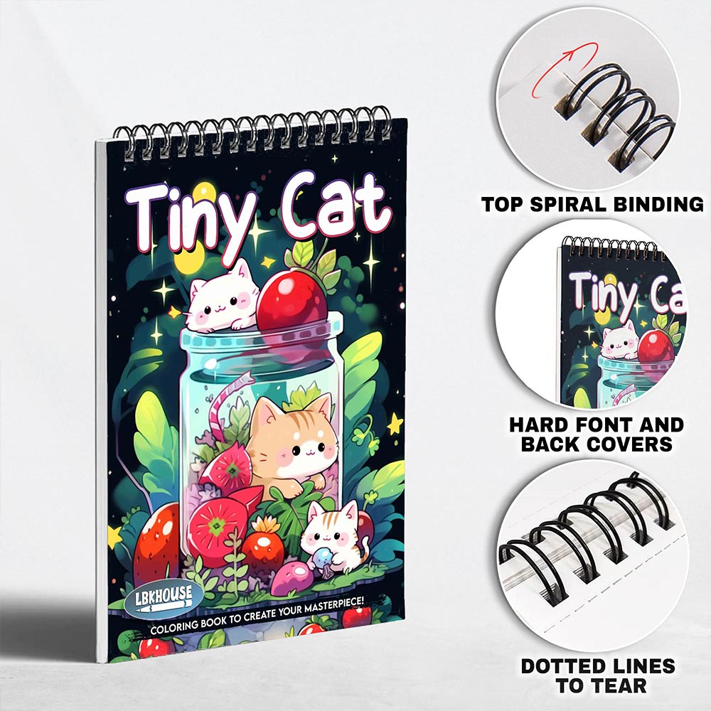 LBKHOUSE Tiny Cat Coloring Pages for Adult