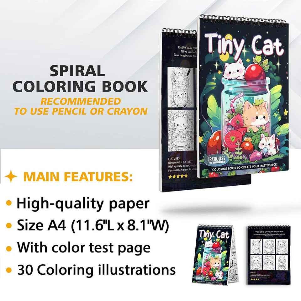 LBKHOUSE Tiny Cat Coloring Sheets for Adult