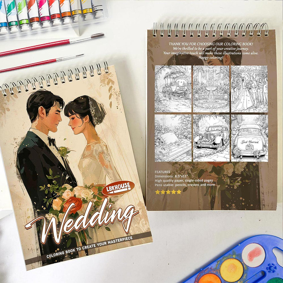LBKHOUSE Wedding Spiral Coloring Book for Adults
