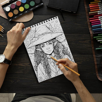 LBKHOUSE Witches Coloring Book Spiral Bound for Adult