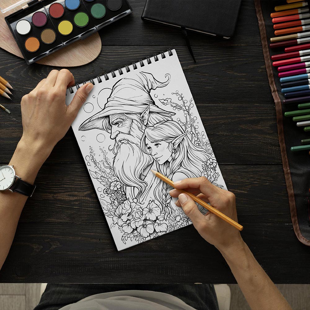 LBKHOUSE Witches Coloring Book Spiral Bound for Adult