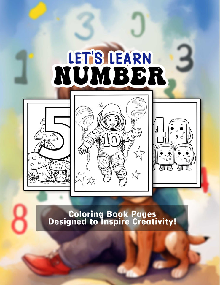 Let's Learn Number 30 Pages Printable Coloring Book