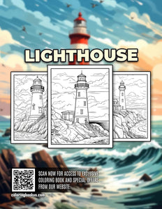 Lighthouse 30 Pages Printable Coloring Book