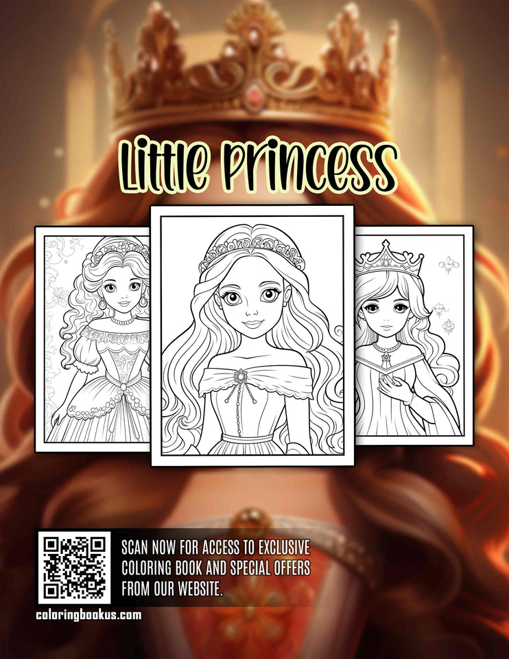 Little Princess 30 Pages Printable Coloring Book