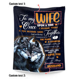 Personalized Wife Blanket From Husband – Wolf Couple Romantic Gift