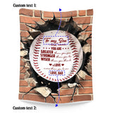 Personalized Son Baseball Blanket From Dad – Inspirational Sports Gift