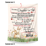 Personalized Daughter-in-Law Blanket, Custom Name Gift from Mother-in-Law