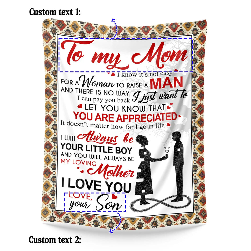 Personalized Mom Blanket From Son – Mother Son Appreciation Gift