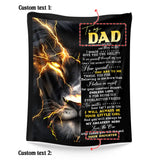 Personalized Dad Blanket From Daughter – Lion Inspirational Gift