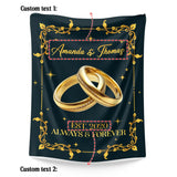 Personalized Couple Blanket – Custom Names & Anniversary Year Gift