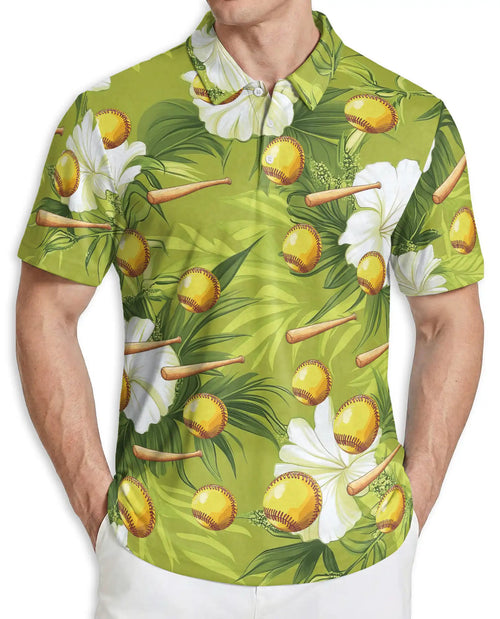 Softball Tropical Floral Polo Shirt | Azhobbyshop