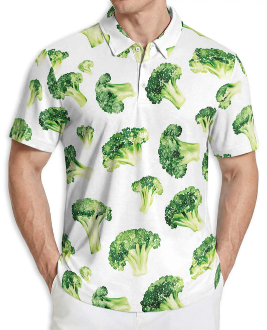 Broccoli Hawaiian Polo Shirt – Funny Vegetable Print Shirt | Azhobbyshop
