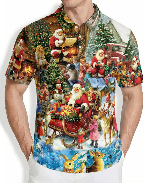 Santa Is Delivering Love Christmas Polo Shirt | Azhobbyshop