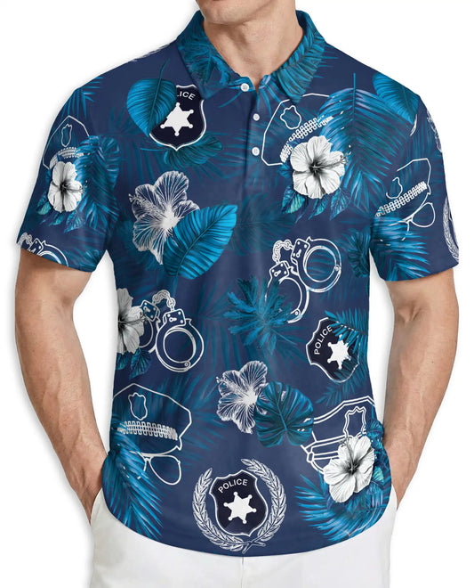 Police Polo Shirt – Tropical Law Enforcement Hawaiian Style | Azhobbyshop