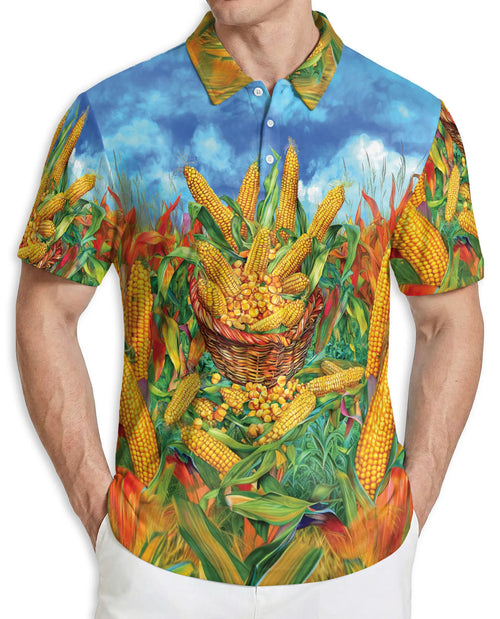 Corn Harvest Farm Field Polo Shirt | Azhobbyshop