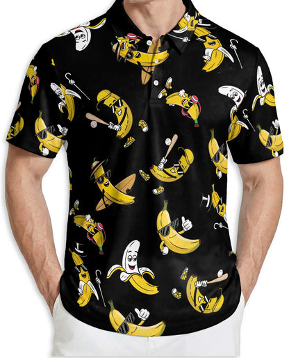 Funny Banana 3D Polo Shirt for Men – Cool Fruit Cartoon Style | Azhobbyshop