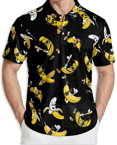 Funny Banana 3D Polo Shirt for Men – Cool Fruit Cartoon Style | Azhobbyshop