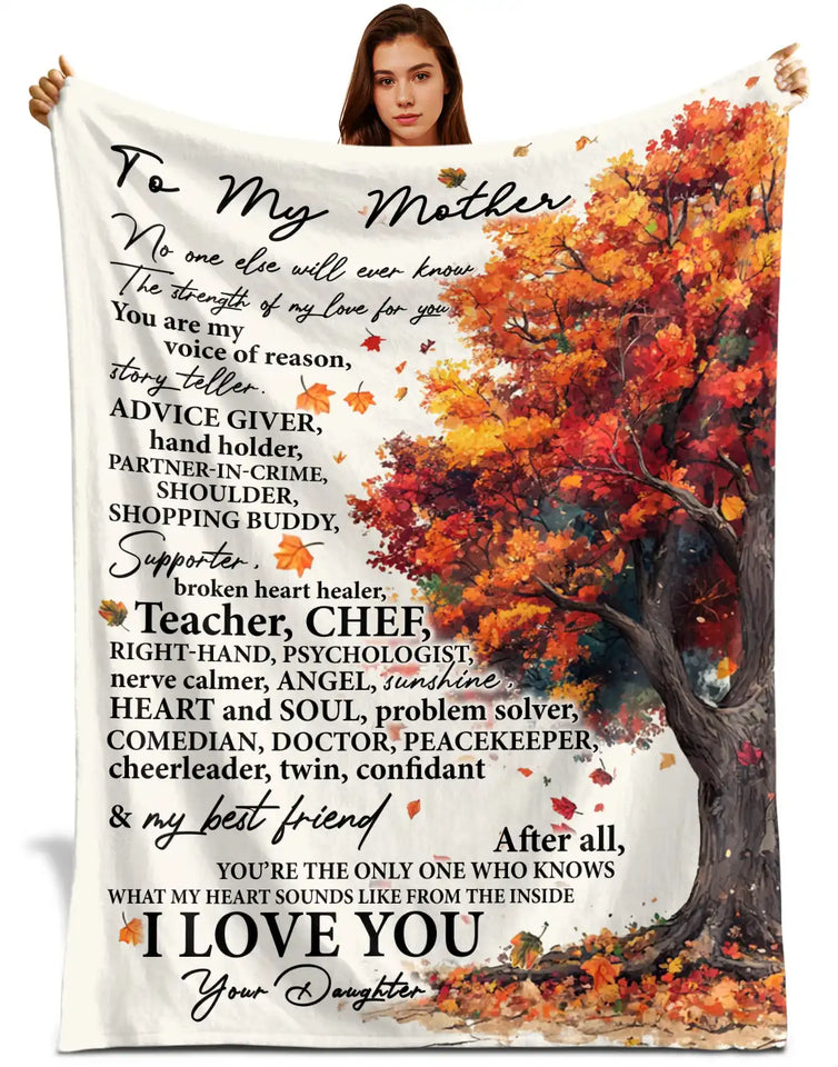 Personalized Mother Blanket – Autumn Tree Love Gift