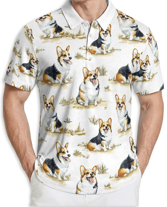Corgi Polo Shirt -Cute Dog Lover Gift Funny Corgi Style | Azhobbyshop