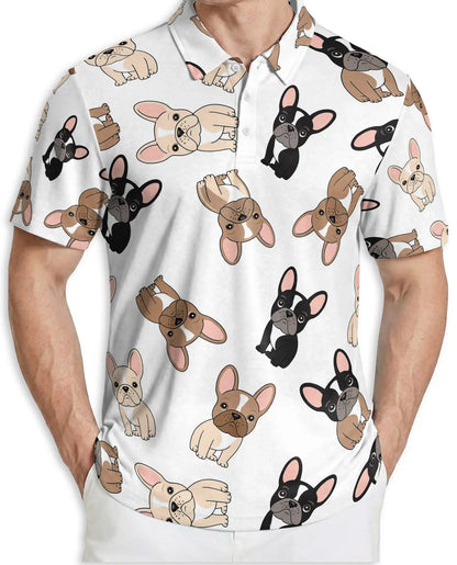 French Bulldog 3D Polo Shirt for Men – Cute Dog Lover Pattern Style | Azhobbyshop