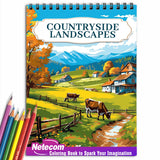 Countryside Landscapes Spiral Bound Coloring Book, Enchanting Rural Vistas, Immerse Yourself in the Serenity of Countryside Landscapes