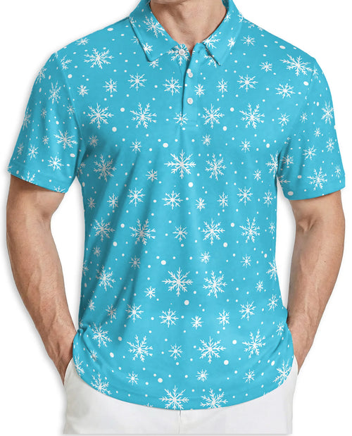Snowflake 3D Polo Shirt for Men – Winter Christmas Holiday Style | Azhobbyshop