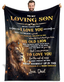 Personalized Son Blanket From Dad – Inspirational Lion Throw