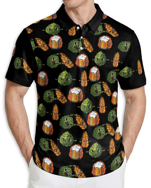 Funny Beer Hop 3D Polo Shirt for Men – Craft Beer Lover Gift | Azhobbyshop