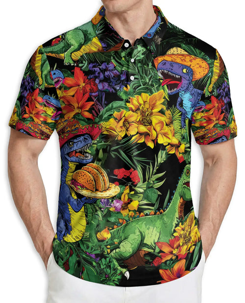 Taco T-Rex Polo Shirt – Funny Dinosaur Hawaiian Style | Azhobbyshop