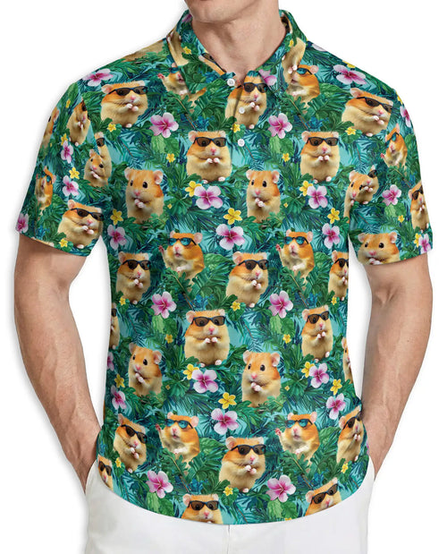 Cute Hamster Hawaiian Polo Shirt Tropical Summer Shirt | Azhobbyshop