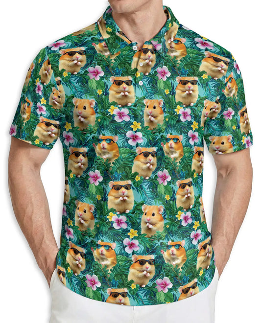 Cute Hamster Hawaiian Polo Shirt Tropical Summer Shirt | Azhobbyshop