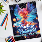 Fantasy Botanical Spiral Bound Coloring Book, Imaginative Fantasy Plants and Landscapes for a Mystical Art Adventure, Great for Fans of Magical Nature