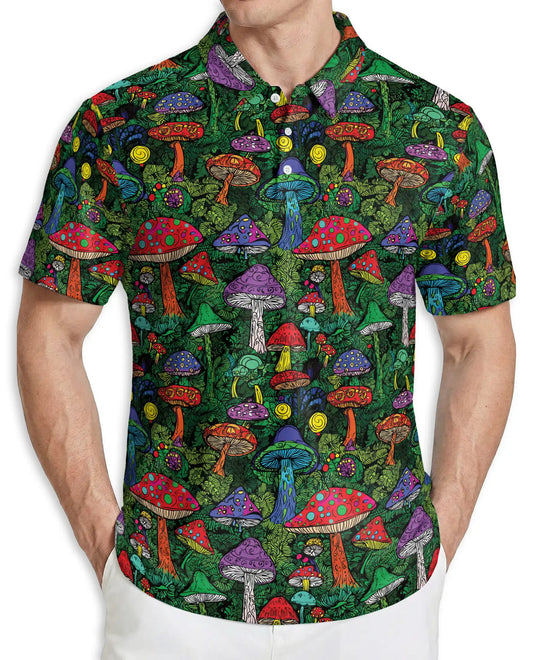 Mushroom Polo Shirt – Psychedelic Forest Style | Azhobbyshop